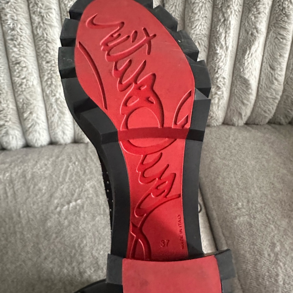 Christian Louboutin Black Studded Lace Up Boots - Picture 4 of 4